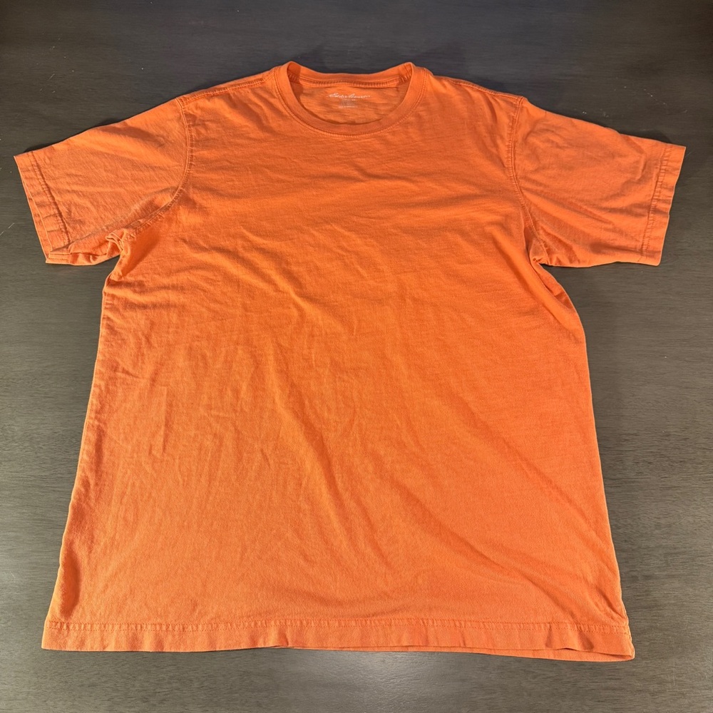 Large Tall Eddie Bauer Men's Orange T-Shirt - Picture 2 of 3